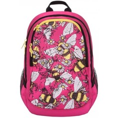 Школьные рюкзаки Grizzly Рюкзак школьный с пчёлами и ромашками