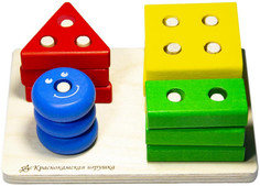 Деревянные игрушки Деревянная игрушка Краснокамская игрушка Пирамидка Геометрик Цвета и формы