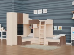 Кровати для подростков Подростковая кровать РВ-Мебель двухъярусная Трио 1 (дуб молочный)