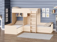 Кровати для подростков Подростковая кровать РВ-Мебель двухъярусная Трио (дуб молочный)