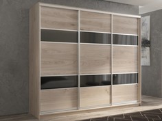 Шкафы Шкаф РВ-Мебель купе 3-х дверный Кааппи 210х60 см (Дуб Кастелло серый)