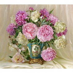 Картины своими руками Molly Картина мозаикой Бузин розовые и белые пионы 40х50 см