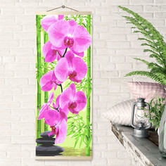 Картины по номерам Molly Картина по номерам цветной холст панно Розовая орхидея 35Х90 см