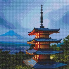 Картины своими руками Molly Картина мозаикой Японская пагода 30х30 см