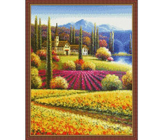 Картины своими руками Molly Алмазная мозаика с нанесенной рамкой Тосканские домики 34 цвета 40х50 см