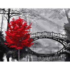 Картины по номерам Molly Картина по номерам Красное дерево в парке 30х40 см