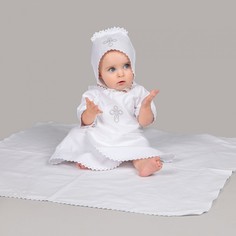 Крестильная одежда Pituso Комплект для крещения 3 предмета ( распашонка, чепчик, пеленка)