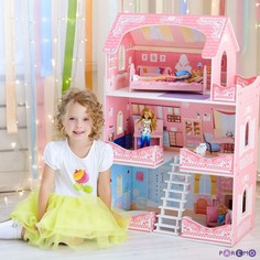 Кукольные домики и мебель Paremo Деревянный кукольный домик Адель Шарман с мебелью (7 предметов)