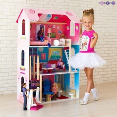 Кукольные домики и мебель Paremo Деревянный кукольный домик Муза с мебелью и качелями (16 предметов)