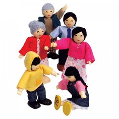 Ролевые игры Hape Набор мини-кукол Счастливая азиатская семья