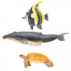 Игровые фигурки Masai Mara Набор Фигурок Мир морских животных (кит, морская черепаха, мавританский идол)