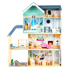 Кукольные домики и мебель Paremo Деревянный кукольный домик Мэделин Авенью с мебелью (28 предметов)