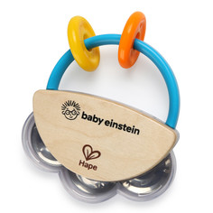 Погремушки Погремушка Hape Музыкальная игрушка 2 в 1 бубен и погремушка для малышей