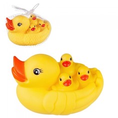 Игрушки для ванны ABtoys Игровой набор Веселое купание Уточка резиновая с тремя утятами