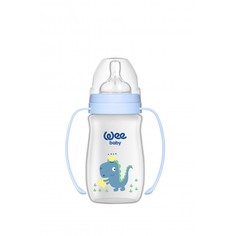 Бутылочки Бутылочка WeeBaby с широким горлышком и ручками Classic Plus Динозавр 250 мл