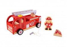 Деревянные игрушки Деревянная игрушка Tooky Toy Пожарная машинка TKF028