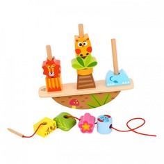 Деревянные игрушки Деревянная игрушка Tooky Toy Развивающая игра-баланс Животные со шнуровкой