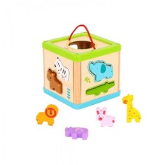 Деревянные игрушки Деревянная игрушка Tooky Toy Куб-сортер Животные