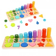 Деревянные игрушки Деревянная игрушка Tooky Toy Игра Учим цвета, счет и формы