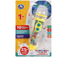 Музыкальные инструменты Музыкальный инструмент Умка Микрофон со светом 25 песен Umka