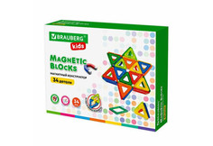 Конструкторы Конструктор Brauberg магнитный Big Magnetic Blocks-34 (34 детали)
