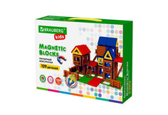 Конструкторы Конструктор Brauberg магнитный Magnetic Build Blocks-129 Построй дом (129 деталей)