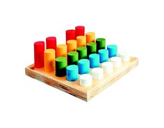 Деревянные игрушки Деревянная игрушка RNToys Цилиндры втыкалки 5 рядов