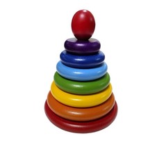 Деревянные игрушки Деревянная игрушка RNToys Пирамидка Радуга (8 деталей)
