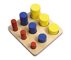 Деревянные игрушки Деревянная игрушка RNToys Цилиндры втыкалки Диаметр 3 ряда