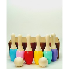 Деревянные игрушки Деревянная игрушка RNToys Боулинг детский