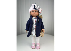 Куклы и одежда для кукол Lamagik S.L. Кукла Нэни в синем пальто и белой шапке 42 см