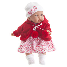 Куклы и одежда для кукол Munecas Antonio Juan Кукла озвученная Азалия в красном мягконабивная 27 см