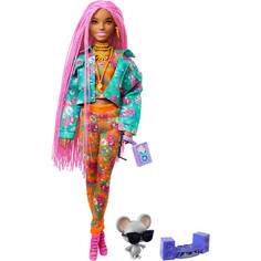 Куклы и одежда для кукол Barbie Кукла Экстра с розовыми косичками