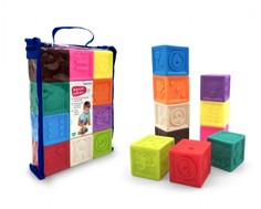 Развивающие игрушки Развивающая игрушка Elefantino Мягкие кубики с выпуклыми элементами в сумочке 10 шт. IT106446