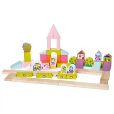 Деревянные игрушки Деревянная игрушка Cubika Город для девочек (55 деталей)