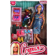 Куклы и одежда для кукол Карапуз Кукла София в джинсовом сарафане