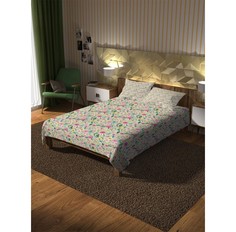 Покрывала Ambesonne Покрывало стеганое Яркий цветочный рай 235x220 и две наволочки 70х50