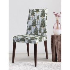 Аксессуары для мебели JoyArty Декоративный велюровый чехол на стул со спинкой Лес с елками зимой