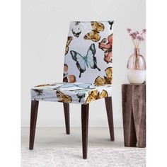 Аксессуары для мебели JoyArty Декоративный велюровый чехол на стул со спинкой Рой бабочек