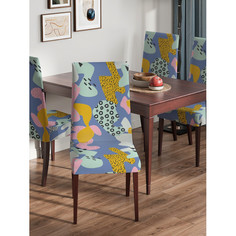 Аксессуары для мебели JoyArty Декоративный чехол на стул Разноцветные зверюшки со спинкой велюровый