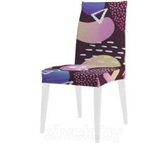 Аксессуары для мебели JoyArty Декоративный чехол на стул Детская абстракция со спинкой велюровый