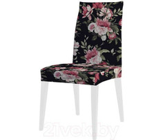 Аксессуары для мебели JoyArty Декоративный чехол на стул Большие розовые цветы со спинкой велюровый