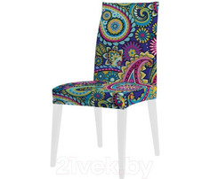 Аксессуары для мебели JoyArty Декоративный чехол на стул Цветочный пэйсли со спинкой велюровый