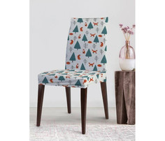 Аксессуары для мебели JoyArty Декоративный чехол на стул Лисицы в лесу со спинкой велюровый