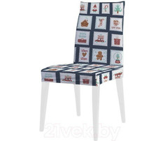 Аксессуары для мебели JoyArty Декоративный чехол на стул Новогодние почтовые марки со спинкой велюровый