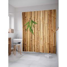 Шторы для ванны JoyArty Штора для ванной Листья бамбука 180х200 см