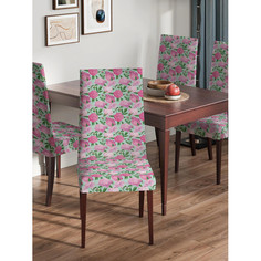 Аксессуары для мебели JoyArty Декоративный чехол на стул со спинкой Разнообразие розовых цветов