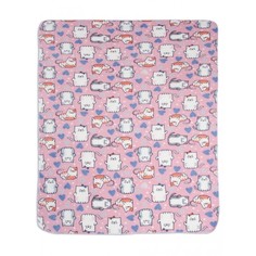 Пледы Плед Чудо-чадо Флисенок Коты и сердечки 120х85