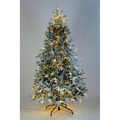 Искусственные елки Crystal Trees Искусственная Ель Персея в снегу с вплетенной гирляндой 230 см
