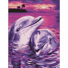 Картины по номерам Остров Сокровищ Картина по номерам Дельфины 40х50 см